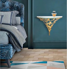 Нощно шкафче в златисто Butterfly – Mauro Ferretti