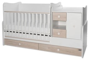 LORELLI Classic Трансформиращо се легло-люлка 190/72 см. MINI MAX БЯЛО/СВЕТЪЛ ДЪБ
