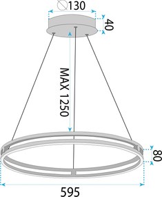 Lampa wisząca LHJ015-CP 60 CM GOLD
