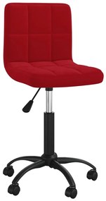 3087602 vidaXL Въртящ се трапезен стол, виненочервен, кадифе
