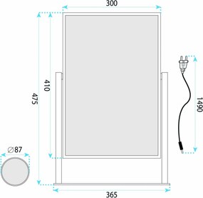 Огледало LED LUMI Black 30x40cm