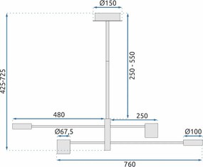 Пендел с 4 рамена APP596-4C +REMOTE