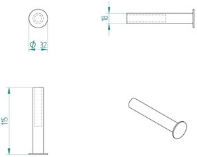 Държач за хартия Elima spare-White - Mat