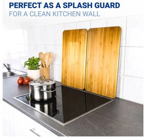 Капаци за печка 2 бр. от закалено стъкло 52x30 cm Wooden – Maximex