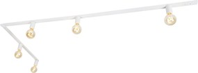 Модерна 1-фазна релсова система 5 лампи вкл.Е27 фасон бял - Jeana