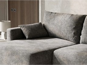 Сив шенилов сгъваем/с място за съхранение ъглов диван (ляв ъгъл) Leon – Maison de Rêve