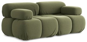 Светлозелен кадифен модулен диван 190 cm Lokua – Makamii