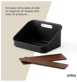 Черен органайзер за козметика за баня от рециклирана пластмаса Bellwood – Umbra