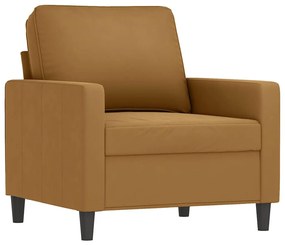 359186 vidaXL Кресло, кафяво, 60 см, кадифе