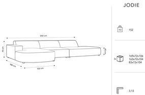 Ъглов диван от зелено кадифе (ляв ъгъл) Jodie - Micadoni Home