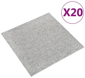 Sonata Килимни плочки за под, 20 бр, 5 м², 50x50 см, светлосиви