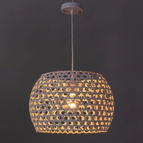 Кремаво висящо осветително тяло с бамбуков абажур ø 35 cm – Casa Selección