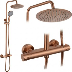 Душ комплект без чучур с термостат Rea Lungo Copper Brush
