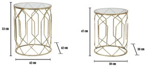 Кръгли странични маси със стъклен плот в комплект от 2 броя ø 42 cm Tunisi - Mauro Ferretti