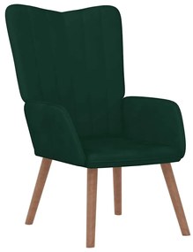 327657 vidaXL Релаксиращ стол, тъмнозелен, кадифе