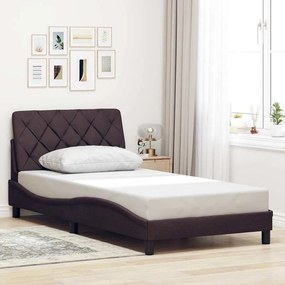 3310583 vidaXL Рамка за легло без матрак, тъмнокафява, 100x200 см, плат