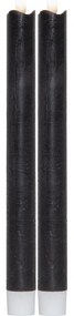 Комплект от 2 черни LED восъчни свещи, височина 25 см Flamme - Star Trading