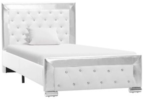 286787 vidaXL Рамка за легло, бяла, изкуствена кожа, 90x200 cм