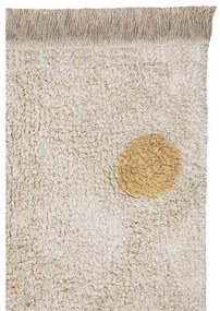 Ръчно изработен памучен детски килим подходящ за пране в цвят жълта охра и кремаво 120x160 cm Hippy Dots Honey – Lorena Canals