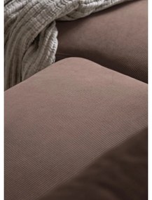 Кафяв разтегателен ъглов диван от рипсено кадифе (десен ъгъл) Lofty Lilly – Miuform