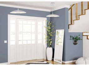 Бяло LED висящо осветително тяло с метален абажур Lund – Candellux Lighting