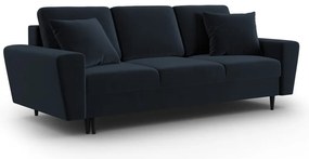 Тъмносин кадифен разтегателен диван с място за съхранение 235 cm Kyoto – Cosmopolitan Design