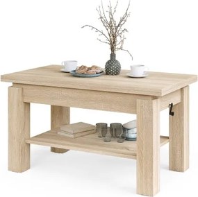 БРАВО Дъб Сонома - РАЗТЕГАТЕЛНА ХОЛНА МАСА С ПОВДИГАЩ МЕХАНИЗЪМ И С РАФТ