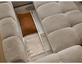 Кафяво-сив шенилов сгъваем/с място за съхранение ъглов диван (десен ъгъл/L форма) Everest – Bobochic Paris