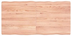 363961 vidaXL Плот за маса светлокафяв 120x60x(2-6) см обработен масивен дъб