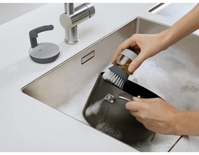 Сива четка с дозатор и стойка Palm Scrub - Joseph Joseph