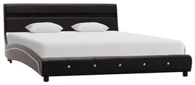 280334 vidaXL Рамка за легло с LED, черна, изкуствена кожа, 140x200 cм