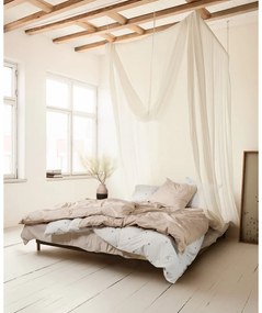 Бежово единично спално бельо от памук перкал 140x200 cm Daisy – JUNA