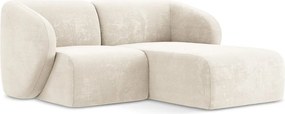 Бежов шенилов ъглов диван (десен ъгъл) Lani – Makamii