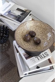 Черна/бежова глинена купа ø 31,5 cm By Hand – Mette Ditmer Denmark