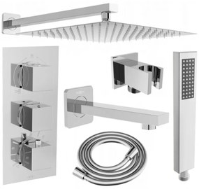 Mexen Cube DR02 вграден комплект за вана и душ с душ глава 25 см, хром - 77503DR0225-00