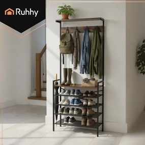 Стояща закачалка с рафтове Ruhhy 189 см – За дрехи и обувки