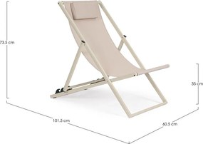 Бежов градински шезлонг метален Taylor – Bizzotto