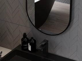 Mexen Loft овално огледало за баня 80 x 45 см, черна рамка - 9851-080-045-000-70