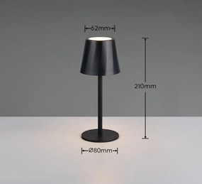 Матово черно LED настолна лампа с метален абажур (височина 21 cm) Diaz – Reality