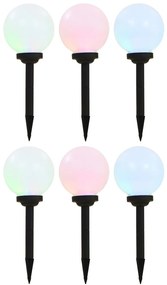 Sonata Градински соларни лампи, 6 бр, LED, сферични, 20 см, RGB