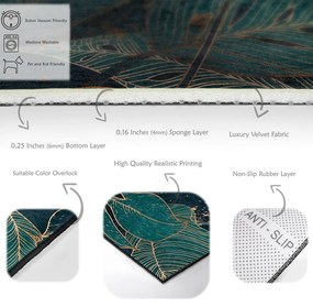 Килим подходящ за пране в петролен цвят 160x230 cm Midnight Jungle – Mila Home