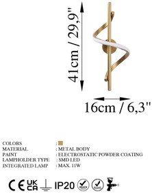 LED стенна лампа в златист цвят ø 7 cm Likma – Opviq lights