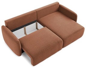 Разтегателен ъглов диван с място за съхранение в тухлен цвят (десен ъгъл) Kalena – Makamii