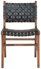 Черно-кафяви трапезни столове от тиково дърво в комплект от 2 броя Perugia - House Nordic