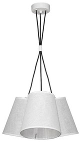 Пендел АРНО, бял, абажури Камелот Бял, 3xE27