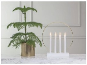 Бял LED свещник Гланциран, височина 35 cm - Star Trading