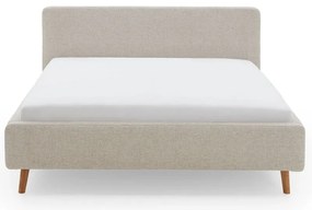 Бежово двойно легло 180x200 cm тапицирано с място за съхранение с включена подматрачна рамка Mattis – Meise Möbel