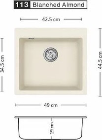 Lino KAVA 490 SI Композитна мивка за вграждане