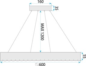 Лампа LED MS019-CP ROSE GOLD 60cm