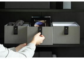 Сиви картонени кутии за съхранение в комплект от 3 бр. 20,5x29,5x14,5 cm Aston Paper Laminate – Bigso